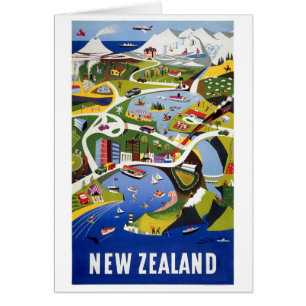 Poster de Viajes de New Zealand Wellington Vintage