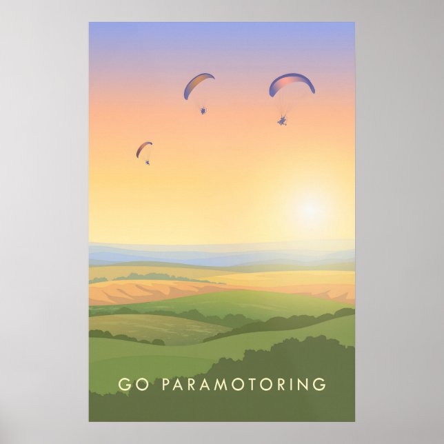 Póster de Viajes de Paramotoring (Frente)