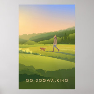 Póster de Viajes de Paseos con Perros