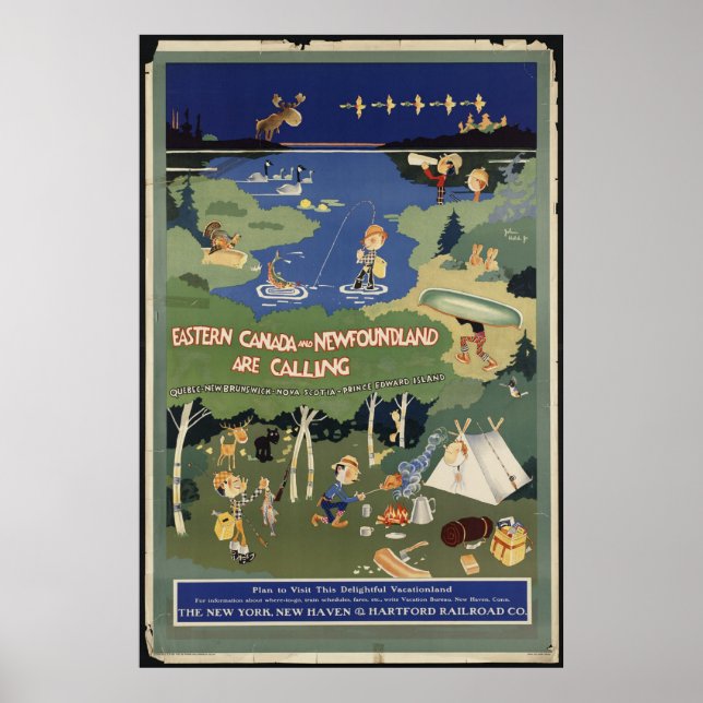 Poster de viajes de vintage de Canadá Impresiones  (Frente)