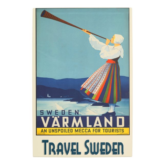 Poster de Viajes de Vintage de Suecia (Anverso)