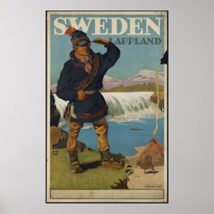 Poster de viajes de vintage de Suecia Impresiones