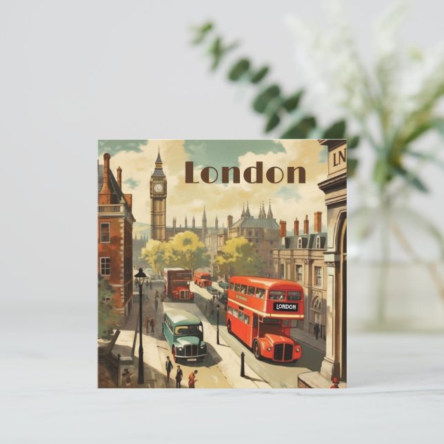 Poster de Viajes de Vintage London City Center (Anverso de pie)
