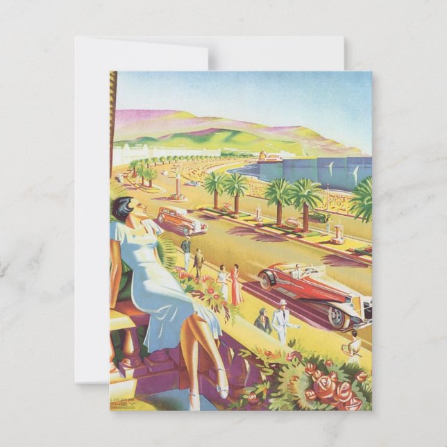 Poster de Viajes de Vintage, Niza, Francia, Rivier (Anverso)