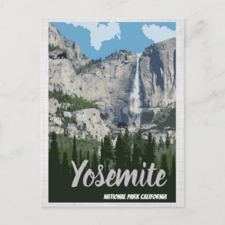 Poster de viajes de Yosemite postal del Parque Nac