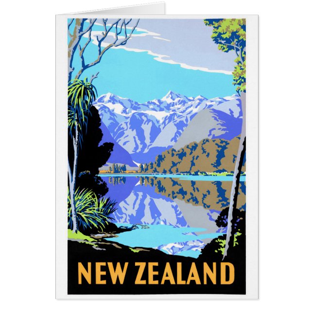 Poster de Viajes del Lago Matheson de Nueva Zeland (Frente)