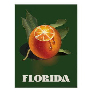 Póster de viajes del Naranja de Florida Imprimir l