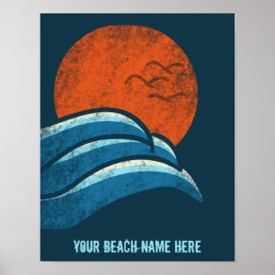 Póster de viajes del Personalizado DIY Beach Ocean