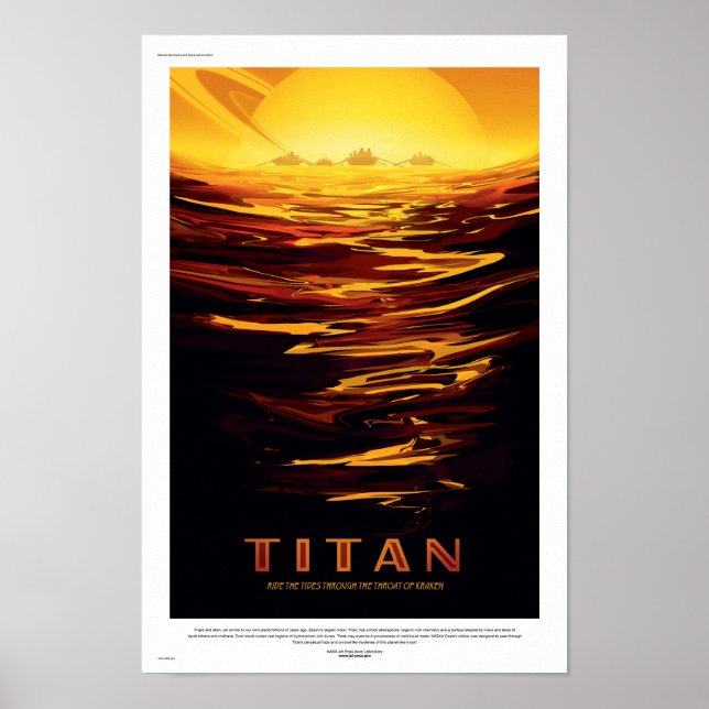 Póster de Viajes Futuros de la NASA - Titán, la Lu (Frente)