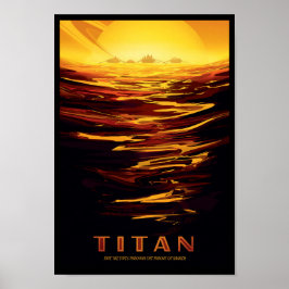 Póster de Viajes Futuros de la NASA - Titán, la Lu