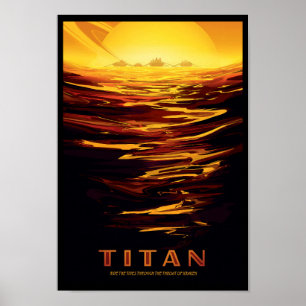 Póster de Viajes Futuros de la NASA - Titán, la Lu
