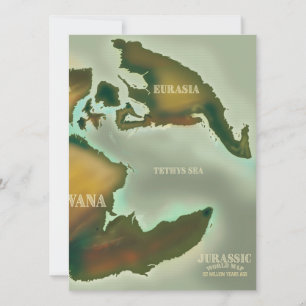 Poster de viajes Jurassic Map Vintage.