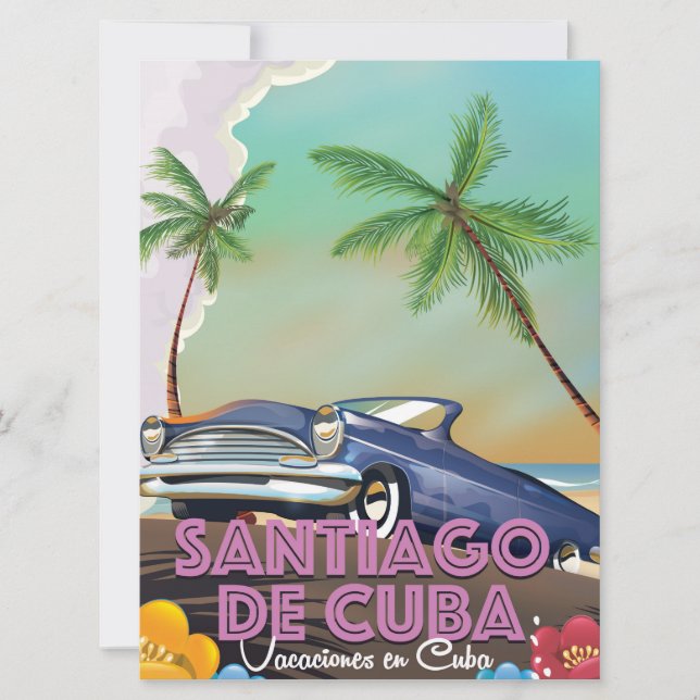 Poster de viajes Santiago de Cuba (Anverso)