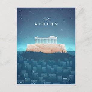 Poster de Viajes Vintage de Atenas - Postales de a