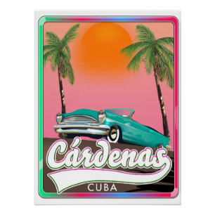 Poster de viajes vintage de Cárdenas Cuba