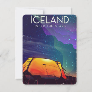 Poster de viajes vintage de Islandia 'under the st
