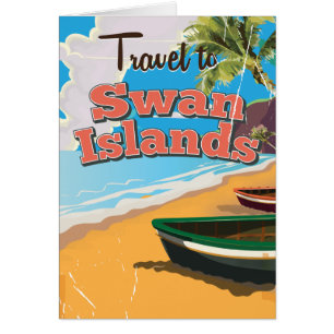 Poster de viajes vintage de las Islas Swan.