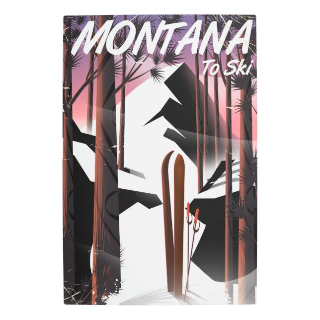 Poster de viajes vintage de Montana Ski (Anverso)