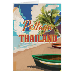 Poster de Viajes Vintage de Pattaya Tailandia