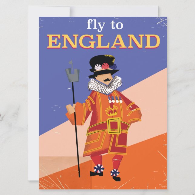 Poster De Viajes Vintage De Vuelo A Inglaterra (Anverso)