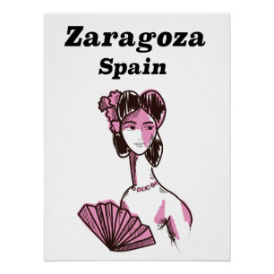 Poster de viajes vintage de Zaragoza España