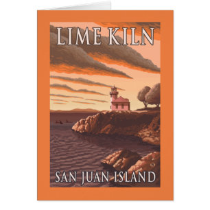 Poster de Viajes Vintage del faro de Lime Kiln