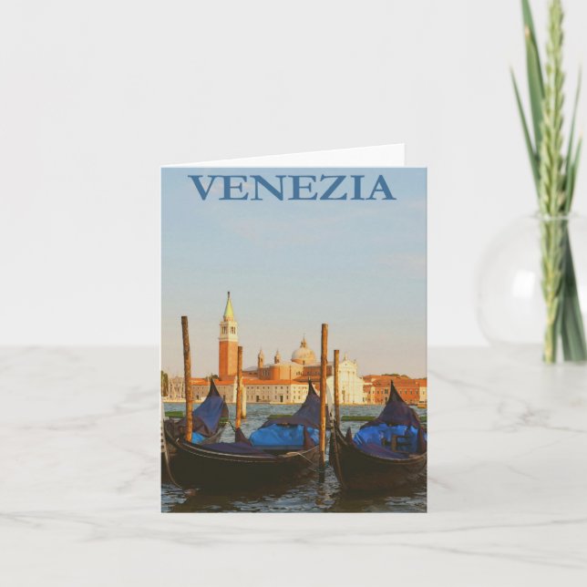 Poster de Viajes Vintage Góndolas Retro de Venecia (Anverso)
