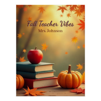 Póster de Vibraciones de Maestra de Otoño – Libros