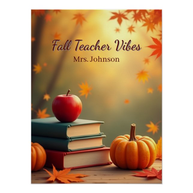 Póster de Vibraciones de Maestra de Otoño – Libros (Anverso)