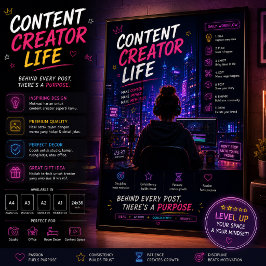 Póster de vida de creador de contenido