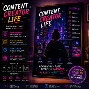 Póster de vida de creador de contenido
