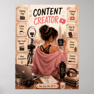 Póster de vida de creador de contenido   Arte para