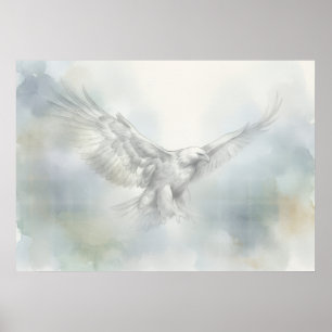 Póster de vida silvestre de águila majestuosa con