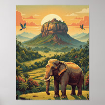 Póster de vida silvestre de Sri Lanka, cartel de S