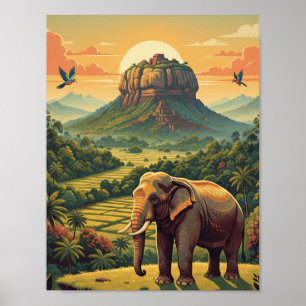 Póster de vida silvestre de Sri Lanka, cartel de S