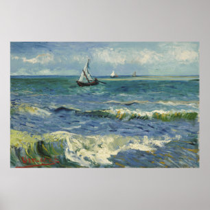 Póster De Vincent van Gogh "del paisaje marino"/