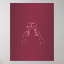 Póster de vino Cheers