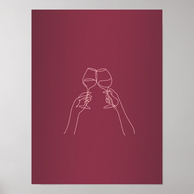 Póster de vino Cheers (Frente)