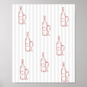 Póster de vino Copas de vino tinto