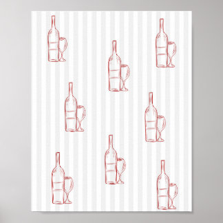 Póster de vino Copas de vino tinto