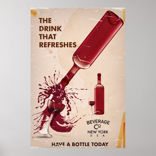 Póster de vino vintage (Frente)
