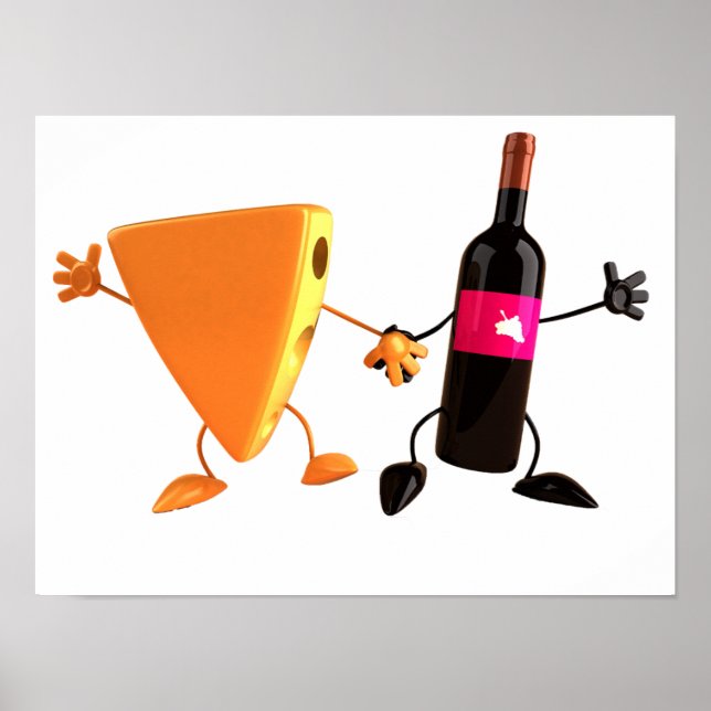 Póster de Vino y Queso (Frente)