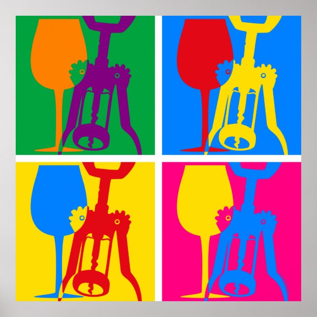 Poster de vinos de arte pop (Frente)