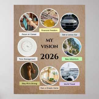 Póster de visión de foto circular moderna aleatori