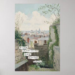 Póster de vista de azotea de la ciudad Paredes de