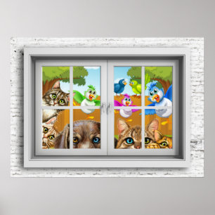 Póster de vista de ventana