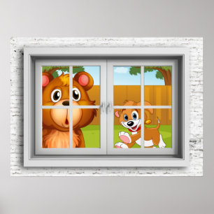 Póster de vista de ventana