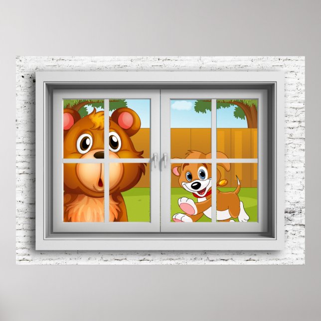 Póster de vista de ventana (Frente)