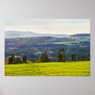 Póster de Vista Nocturna de Otoño en Vermont