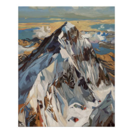 Poster de vista superior del Monte Everest